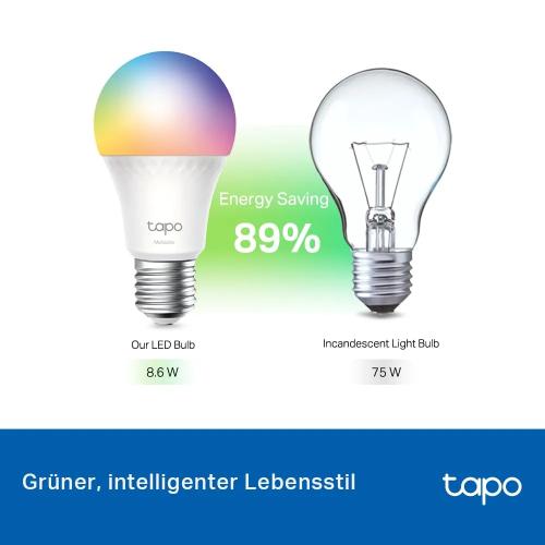 Tapo TP-Link L535E Matter Certified Smart Wi-Fi LED Bulb, Multicolor, E27, Dimmable, 1055 Lumens