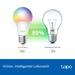 Tapo TP-Link L535E Matter Certified Smart Wi-Fi LED Bulb, Multicolor, E27, Dimmable, 1055 Lumens