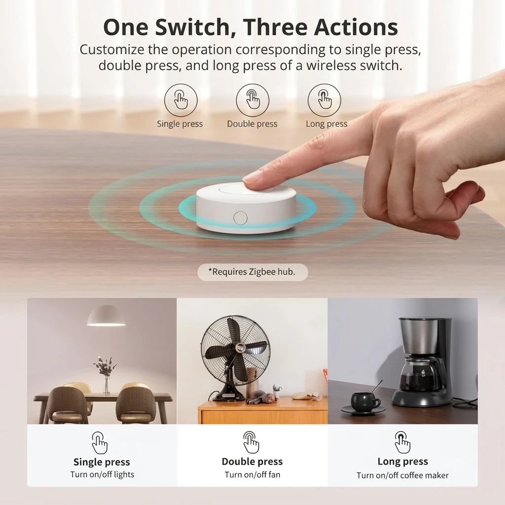 SONOFF SNZB-01P Zigbee Wireless Smart Switch - Programmable Push Button 5