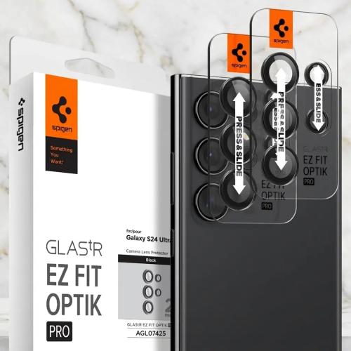 Spigen Glas.tR EZ Fit Camera Lens Protector for Samsung Galaxy S24 Ultra - Titanium Black (2 Pack)
