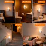 GRIFEMA Pack of 2 Night Light Socket with Twilight Sensor, 3-Level Dimmable (2700 K Warm White), Children's Night Light for Bedroom, Stairs, Kitchen, 0.5 W Energy Saving & Child Safe