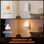 GRIFEMA Socket Night Light with Twilight Sensor for Constant Night Orientation 3 Levels Dimmable 2700 K Warm White Energy Saving 0.5 W Child Safe for Hallway, Bedroom and Children's Room