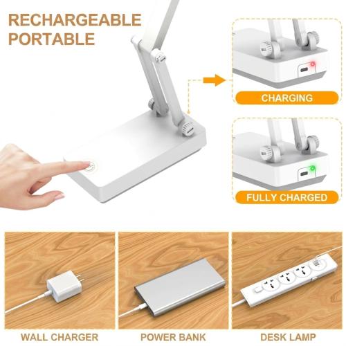 Suright LED Table Lamp, Wireless Battery Desk Lamp, Foldable Touch Control