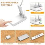 Suright LED Table Lamp, Wireless Battery Desk Lamp, Foldable Touch Control