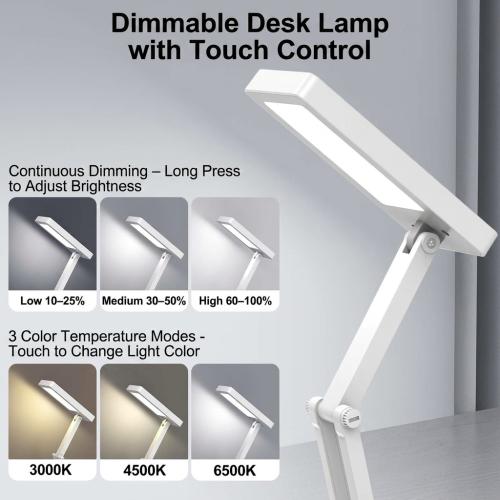 Suright LED Table Lamp, Wireless Battery Desk Lamp, Foldable Touch Control