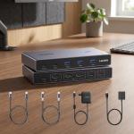 UGREEN USB-C KVM Switch 2-PC 2-Monitor 4K@60Hz with 4x USB 3.0 Ports & PD 100W Power Supply