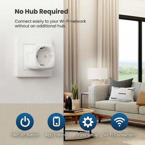 UPXNBOR 16A WiFi Smart Plug with Energy Monitoring - 2 Pack