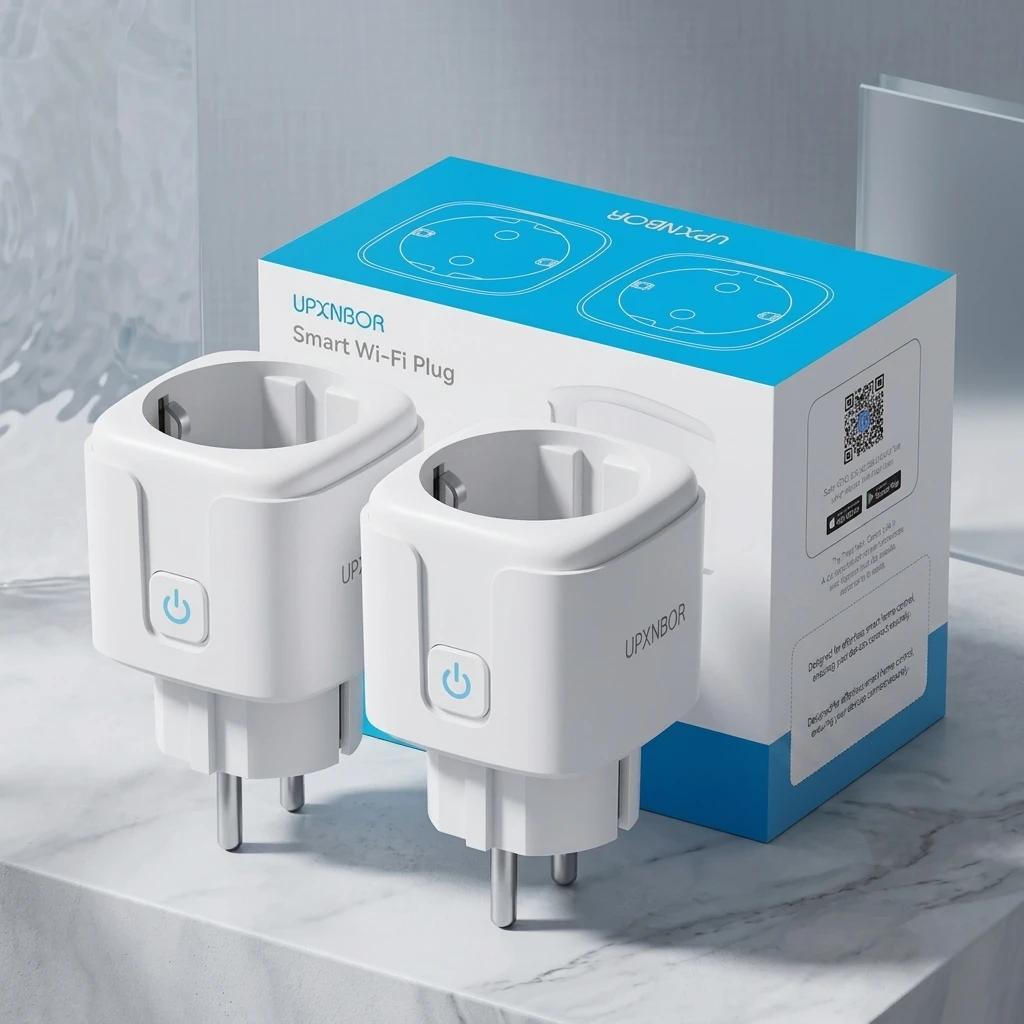 UPXNBOR 16A WiFi Smart Plug with Energy Monitoring - 2 Pack
