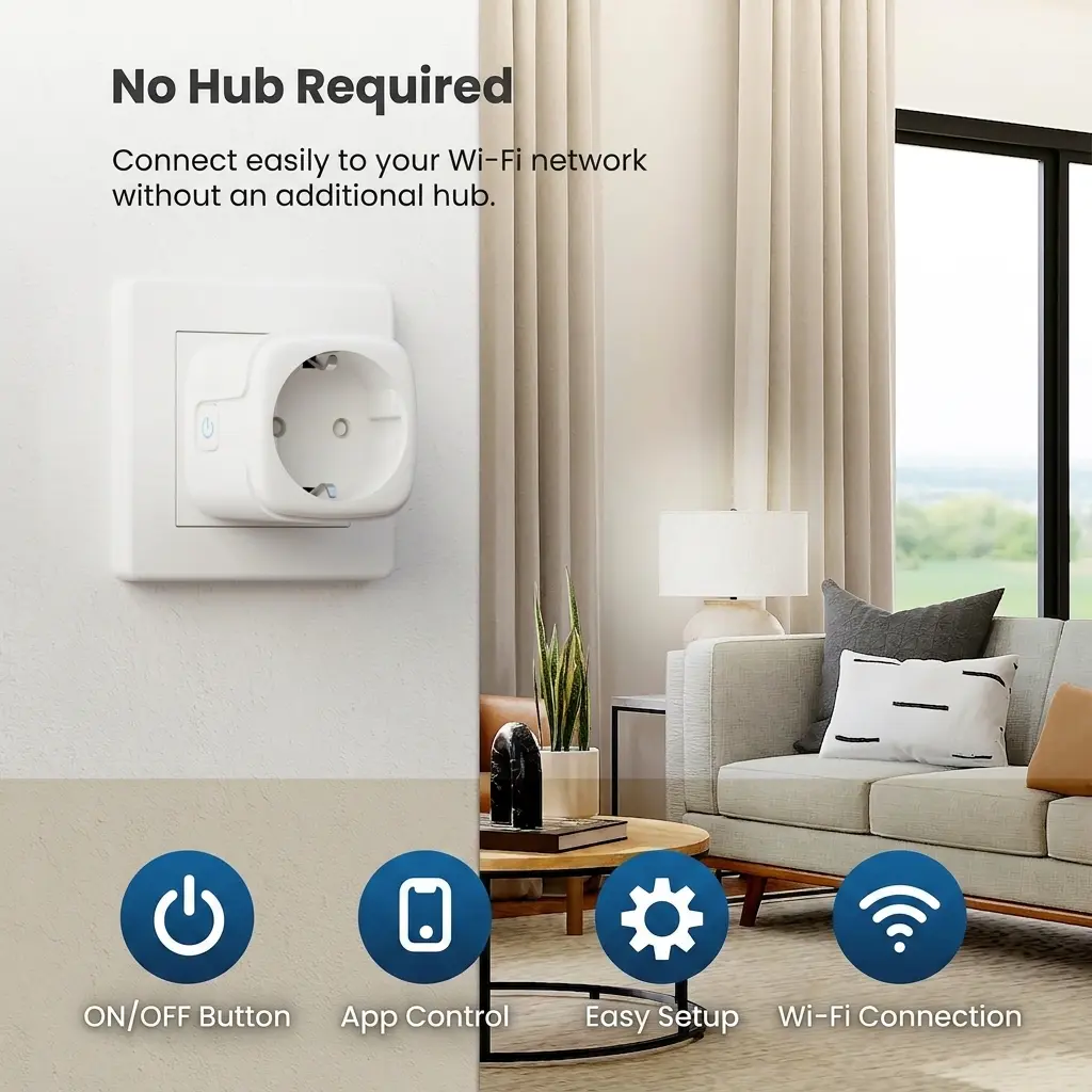 UPXNBOR 16A WiFi Smart Plug with Energy Monitoring - 2 Pack 3