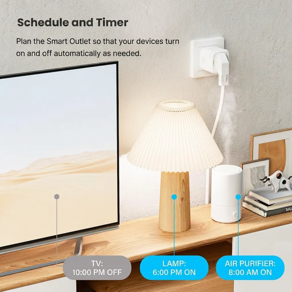 UPXNBOR 16A WiFi Smart Plug with Energy Monitoring - 2 Pack 6