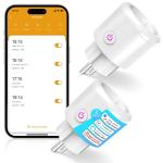 SURFOU Smart WiFi Plug - Energy Monitoring, Voice Control, 2-Pack