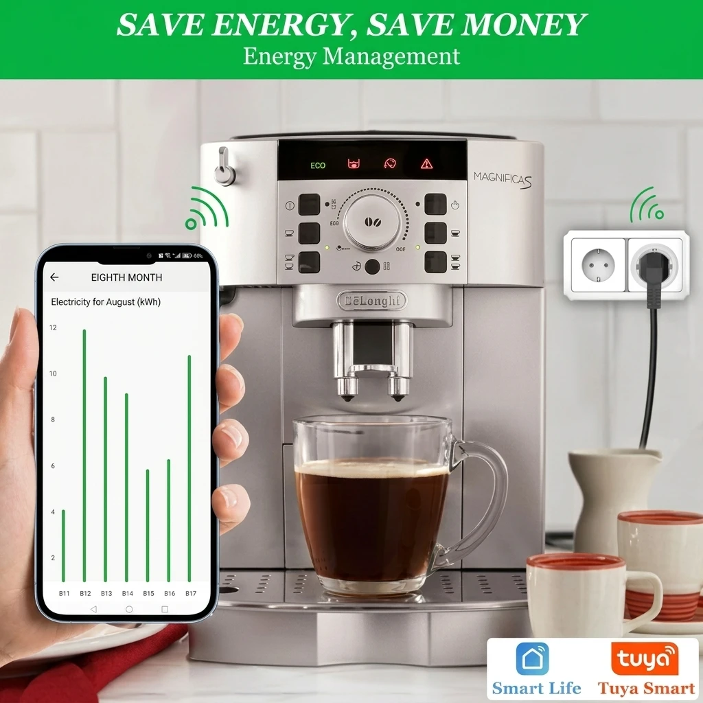 SURFOU Smart WiFi Plug - Energy Monitoring, Voice Control, 2-Pack 2