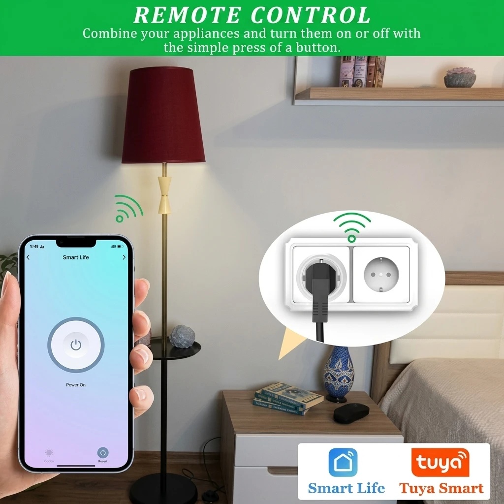 SURFOU Smart WiFi Plug - Energy Monitoring, Voice Control, 2-Pack 4