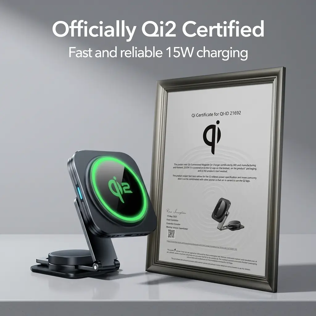 ESR Qi2 Certified 15W MagSafe Dashboard Car Charger Mount for iPhone 16/15/14/13/12 2