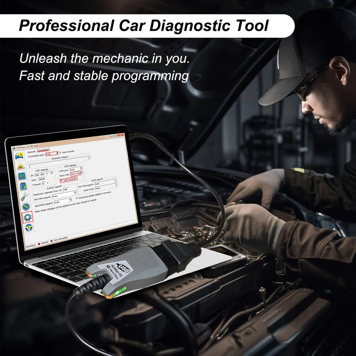VGATE vLinker FS USB FORScan OBD2 Adapter with HS/MS-CAN Auto Switch 7