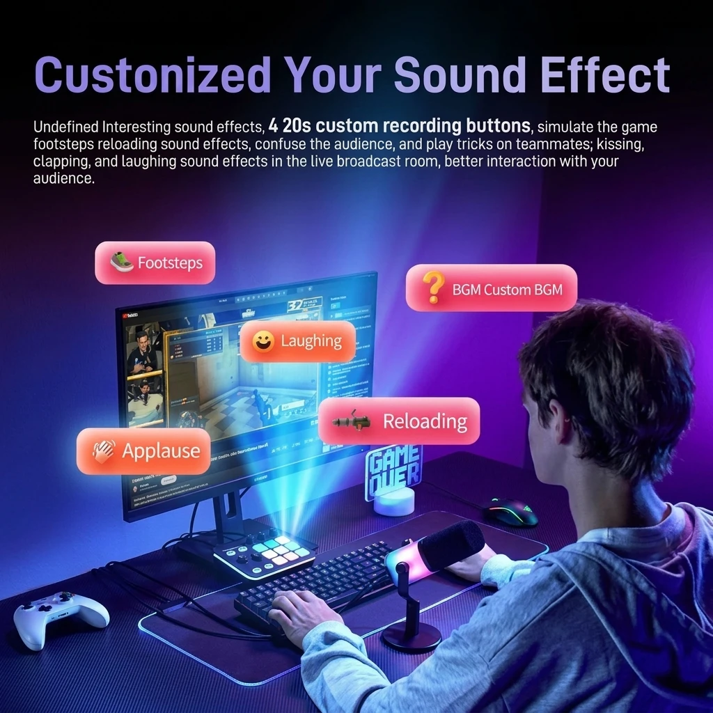 MAONO G1 Neo Gaming Audio Mixer & XLR Interface with RGB Lighting 4