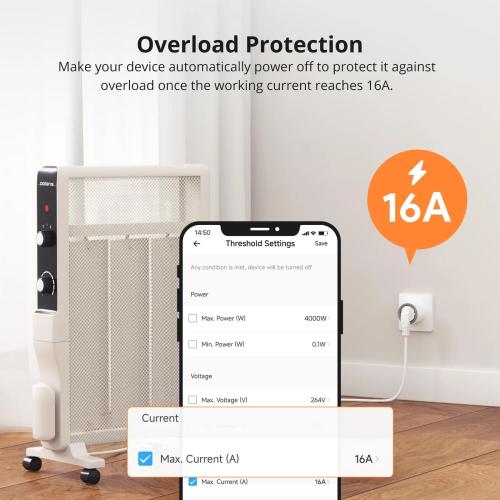 SONOFF S60TPF WiFi Smart Plug with Energy Monitoring - 16A 4000W (Pack of 2)
