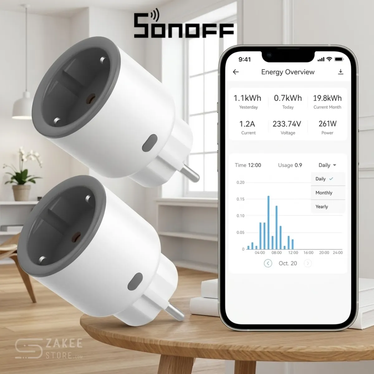 SONOFF S60TPF WiFi Smart Plug with Energy Monitoring - 16A 4000W (Pack of 2)