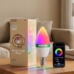 MOES Smart Matter E14 LED Bulb - RGBCW WiFi Dimmable Lamp with Music Sync