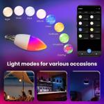 MOES Smart Matter E14 LED Bulb - RGBCW WiFi Dimmable Lamp with Music Sync