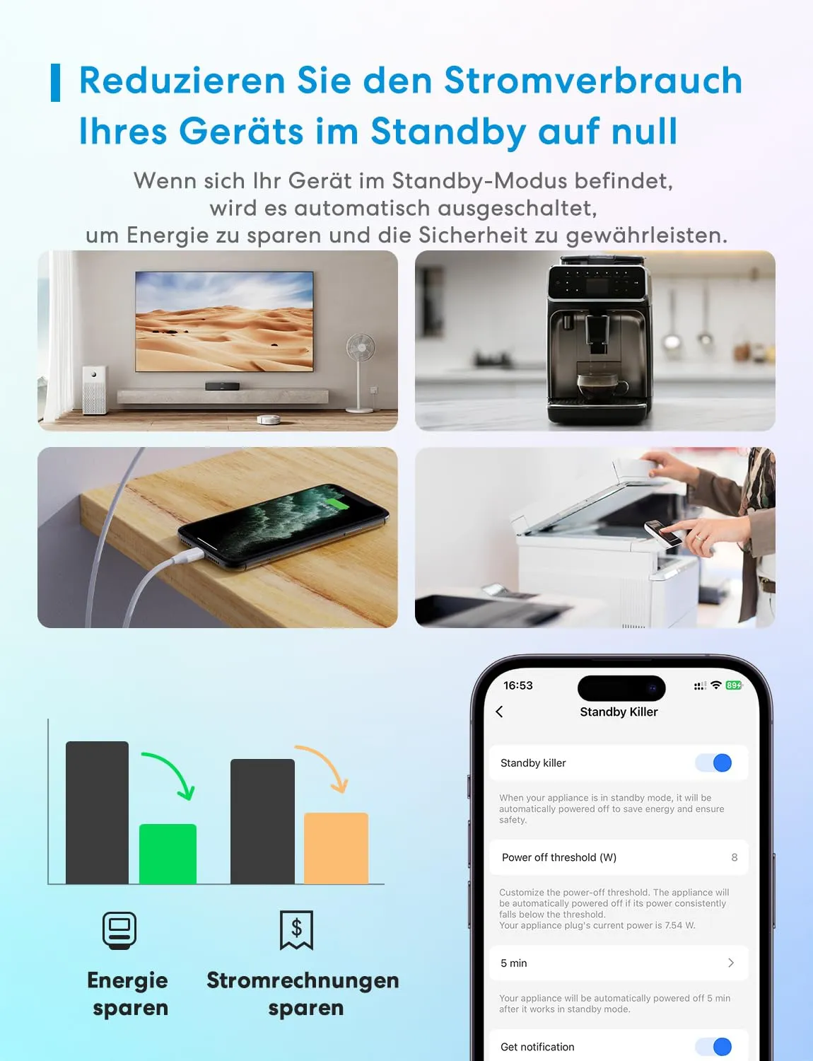 Meross Smart WiFi Plug with Energy Monitoring - 16A Timer Socket, 2-Pack 8
