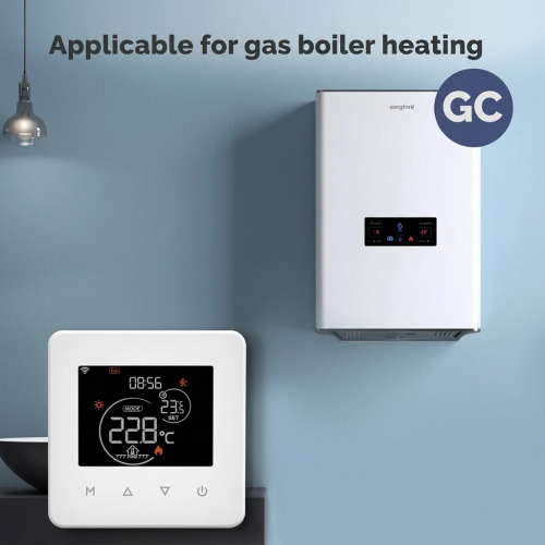 MOES Smart WiFi Thermostat for Water/Gas Boiler Heating - Touch Panel, Hub-Free