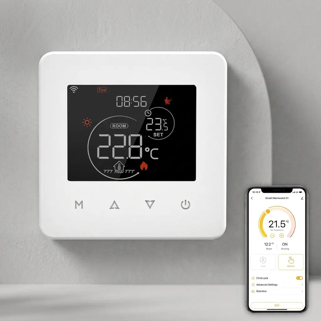 MOES Smart WiFi Thermostat for Water/Gas Boiler Heating - Touch Panel, Hub-Free
