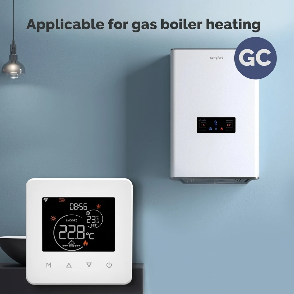 MOES Smart WiFi Thermostat for Water/Gas Boiler Heating - Touch Panel, Hub-Free 2