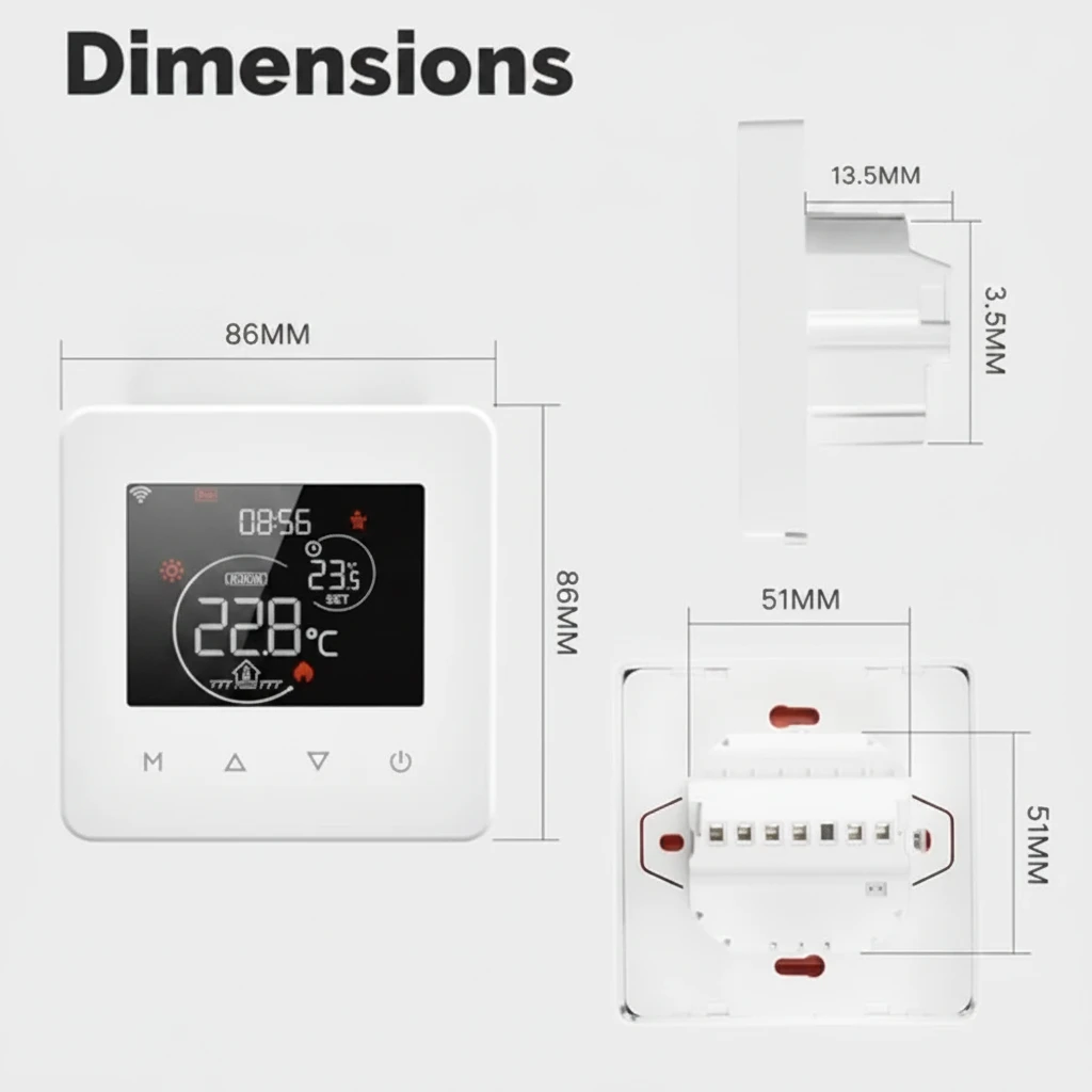 MOES Smart WiFi Thermostat for Water/Gas Boiler Heating - Touch Panel, Hub-Free 7