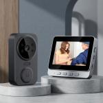 Wireless Video Doorbell Camera with 4.3-Inch Display & 1080P HD Peephole Viewer