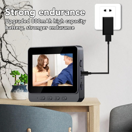 Wireless Video Doorbell Camera with 4.3-Inch Display & 1080P HD Peephole Viewer