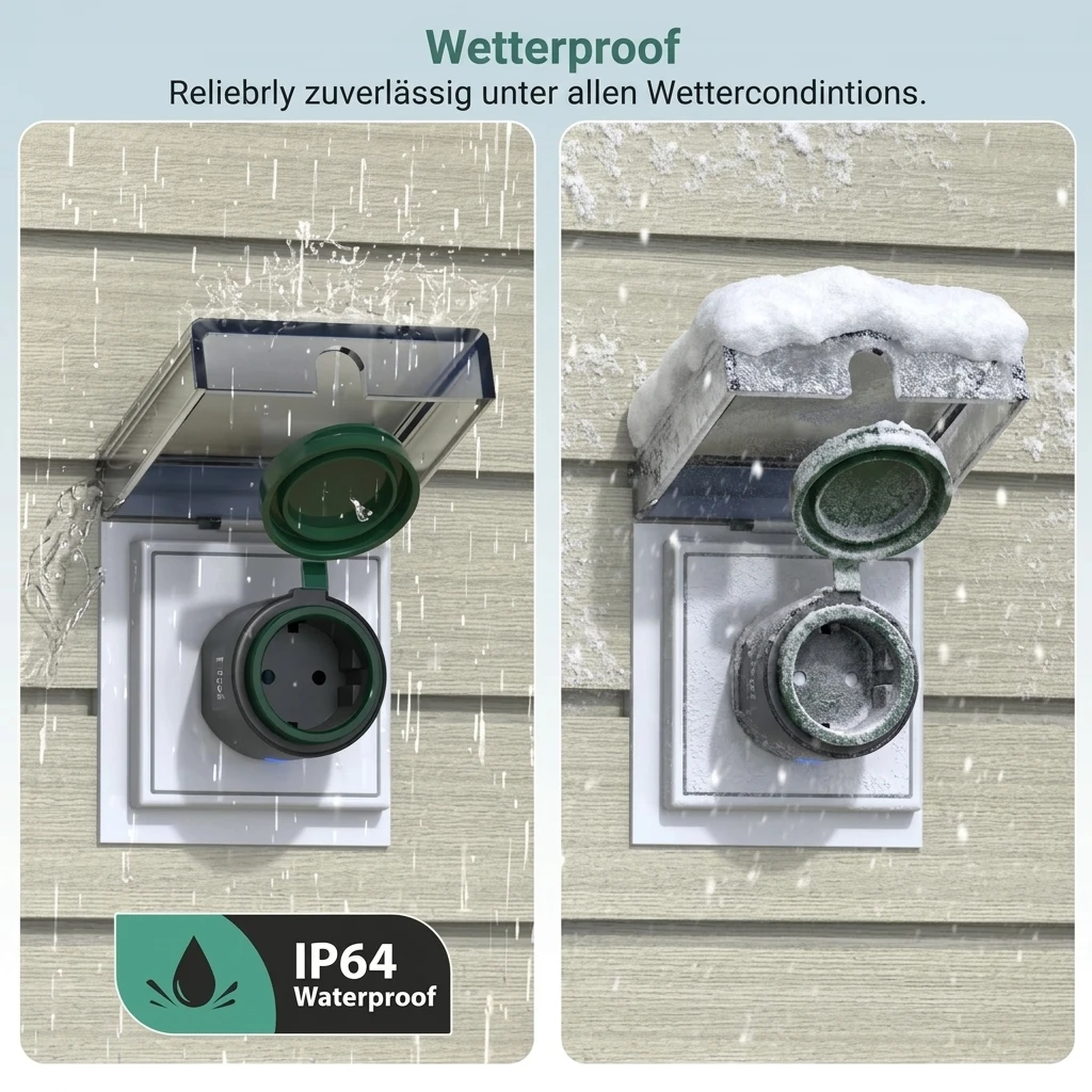 EIGHTREE IP64 Waterproof Outdoor Smart WiFi Socket with Power Monitoring - 16A 2