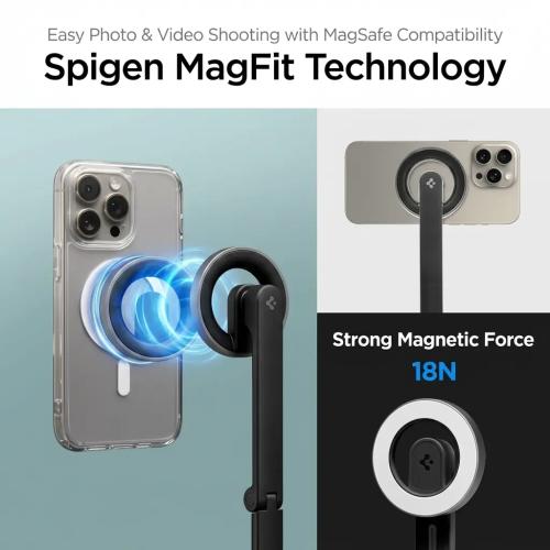 Spigen S571W MagSafe Selfie Stick & Tripod with Bluetooth Remote - Black