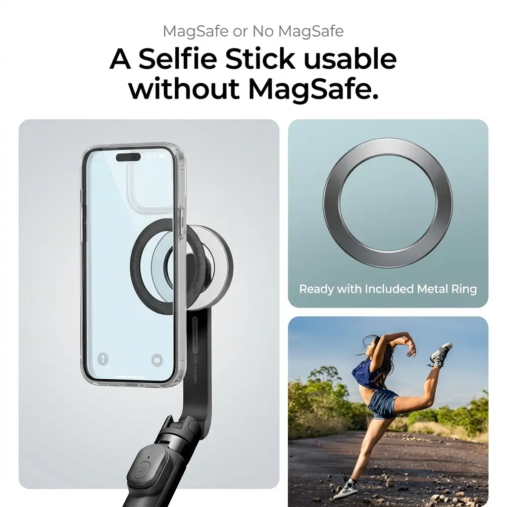 Spigen S571W MagSafe Selfie Stick & Tripod with Bluetooth Remote - Black 2