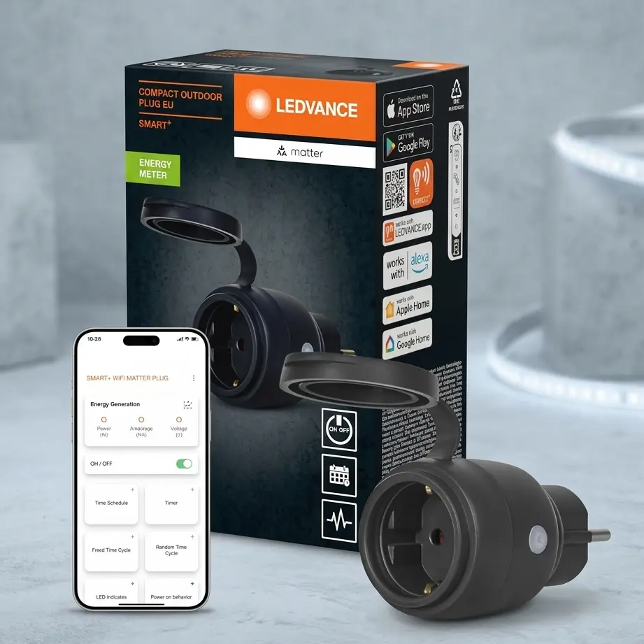 LEDVANCE SMART+ WiFi Outdoor Smart Plug with Matter & Energy Monitoring