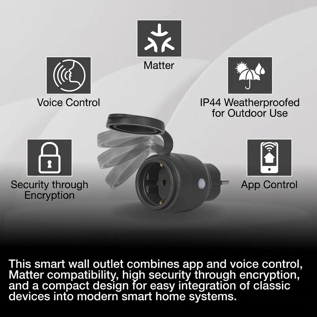 LEDVANCE SMART+ WiFi Outdoor Smart Plug with Matter & Energy Monitoring 3
