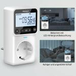 Digital Timer Made to Measure German Version Socket with 25 Configurable Weekly Day and Minute Programmes, LCD Display Digital Electric Timer for Indoor 3680 W Pack of 2