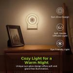 AUVON Sunglow Motion Sensor Plug-In LED Night Light Socket, Warm White, 2-Pack