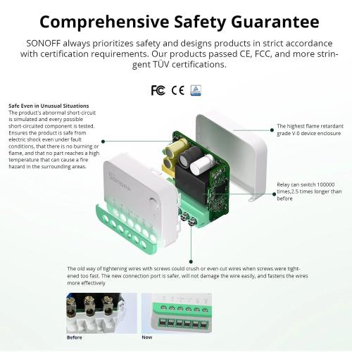 SONOFF MINIR4M Matter Smart Wi-Fi Switch Module - Compact DIY Relay