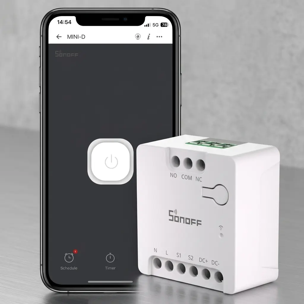 SONOFF MINI-D Matter Smart Switch with Dry Contact Output - WiFi Boiler & Garage Controller