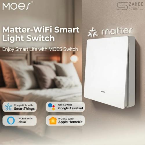 MOES Matter Smart WiFi Wall Switch, 1 Gang, Neutral Wire Required