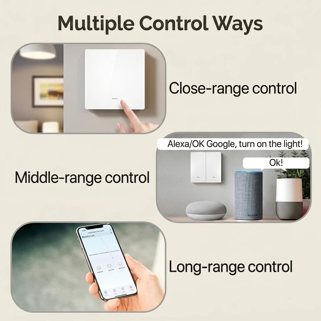 MOES Matter Smart WiFi Wall Switch, 1 Gang, Neutral Wire Required 3