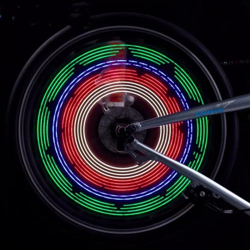 32 LED Spoke Lights - 30 Color Flashing Patterns Automatically Change, Easy Mount Bicycle Lights On Wheel Spokes