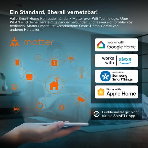 Osram SMART+ Matter WiFi RGBW LED Bulb, E27, 100W Equivalent, Alexa Compatible