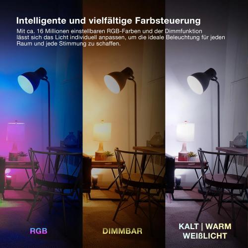 Osram SMART+ Matter WiFi RGBW LED Bulb, E27, 100W Equivalent, Alexa Compatible
