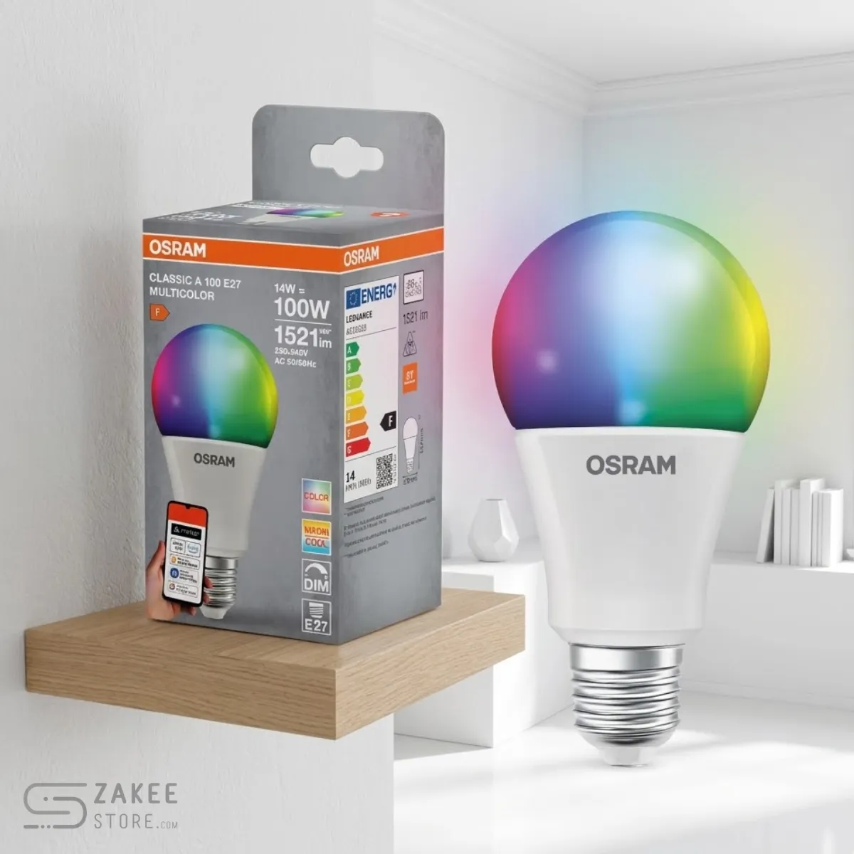 Osram SMART+ Matter WiFi RGBW LED Bulb, E27, 100W Equivalent, Alexa Compatible