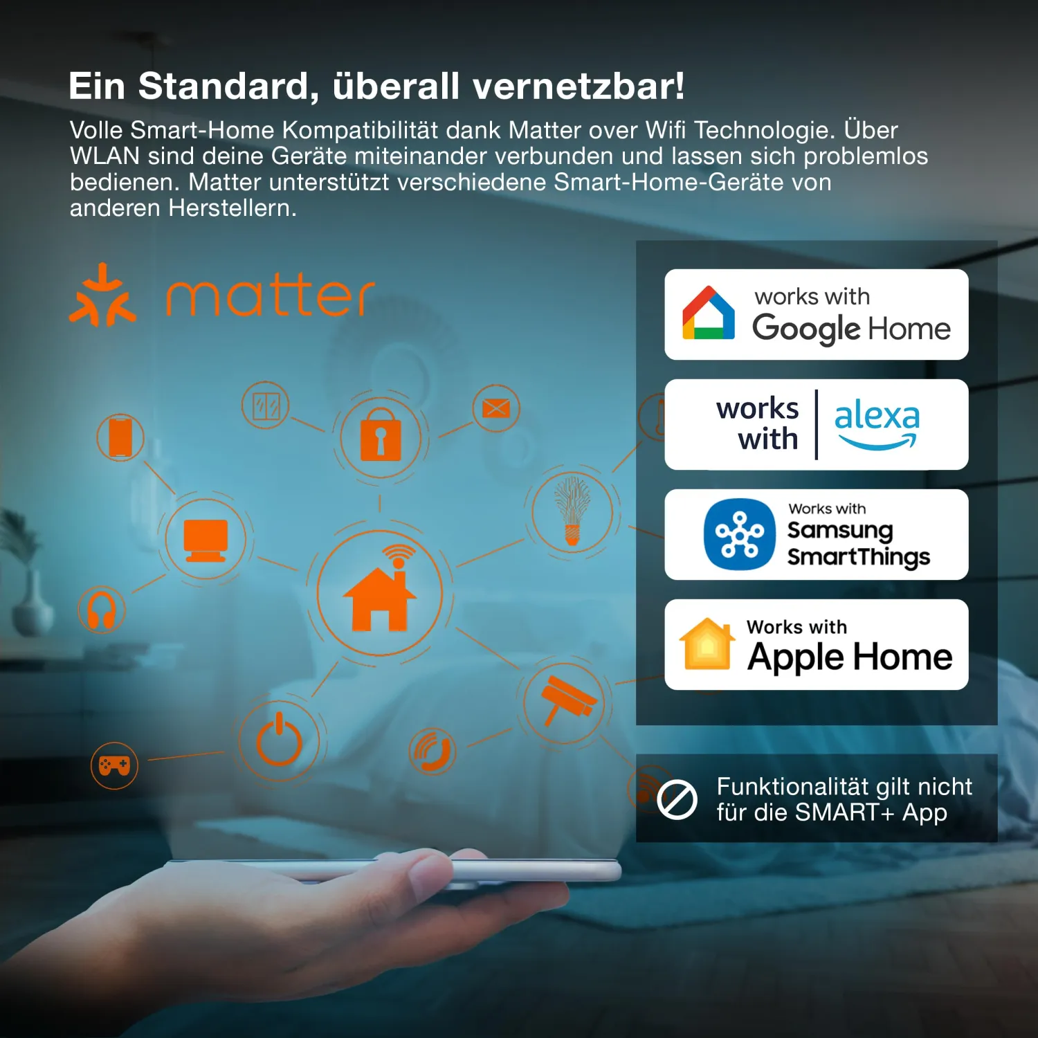 Osram SMART+ Matter WiFi RGBW LED Bulb, E27, 100W Equivalent, Alexa Compatible 3