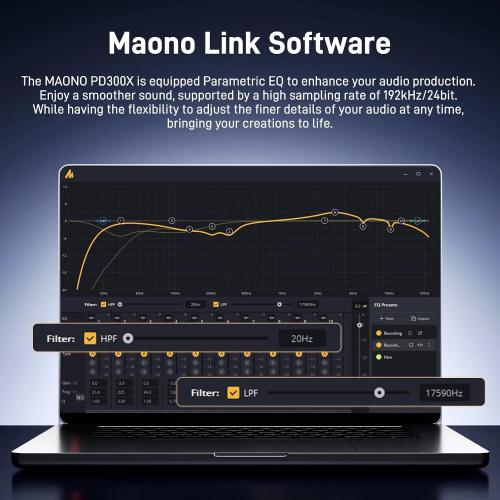 MAONO PD300X Dynamic XLR/USB Podcast Microphone with Noise Reduction and DSP
