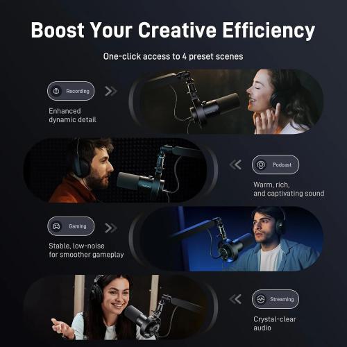 MAONO PD300X Dynamic XLR/USB Podcast Microphone with Noise Reduction and DSP