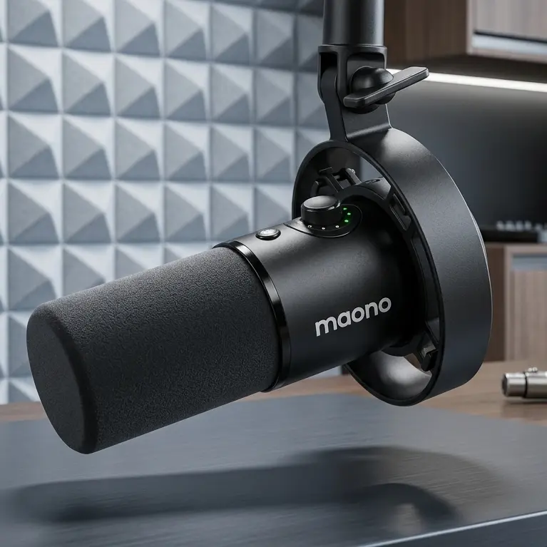 MAONO PD300X Dynamic XLR/USB Podcast Microphone with Noise Reduction and DSP